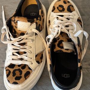 UGG Leopard Print Calf Hair Sneakers – Women’s Size 8